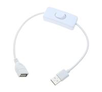 Cable de conmutación USB, cable de encendido/apagado, línea de interruptor de 30 cm, cable adaptador blanco y negro