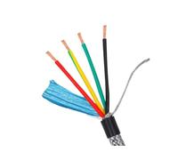Cable de Control blindado RVVP de 10M, 2/3/4/5 núcleos 26-18AWG, lámina de aluminio y protector trenzado de cobre estañado for sistema de seguridad de señal de Audio(4 cores,20AWG 0.5mm2)