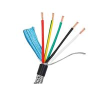 Cable de Control blindado RVVP de 10M, 2/3/4/5 núcleos 26-18AWG, lámina de aluminio y protector trenzado de cobre estañado for sistema de seguridad de señal de Audio(5 cores,24AWG 0.2mm2)