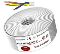 Cable de control flexible YSLY-JB de 5 a 250 m, 3 x 1,5 mm², color gris, cable de medición, control y regulación para máquinas herramientas, línea de control (20 m)