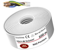 Cable de control flexible YSLY-JB de 5 a 250 m, 5 x 1 mm², color gris, cable de medición, control y regulación para máquinas herramientas, cable de control, caja de carga para coche electrónico,