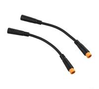 Cable de conversión de palanca de cambios de pulgar de 3 pines con conector impermeable M8 para kit de bicicleta eléctrica, paquete de 2, 132 mm, negro (hembra a macho)