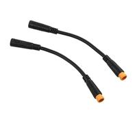 Cable de conversión de palanca de cambios de pulgar de 3 pines, paquete de 2 cables conectores M8 para kit de bicicleta eléctrica, cable de extensión ABS hembra a macho de 132 mm, negro