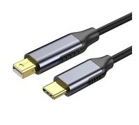Cable de conversión de vídeo chapado en oro USB tipo C a Mini DisplayPort DP macho de 1,8 m, compatible con 4K a 60 Hz, extensión compatible con MacBook, Samsung, proyector, ordenador portátil