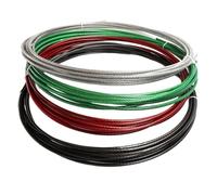 Cable de cuerda de alambre de acero inoxidable 304, recubierto de plástico PVC, Color verde/rojo/negro/transparente, 25 metros, 1-10MM de diámetro después del recubrimiento(BLACK Coating,5mm after coa
