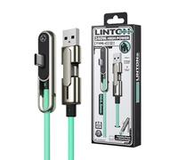 Cable de Datos con Base 240W | Cable de Carga Rápida Plegable de Doble Cabezal 240W, Cargador 2 En 1 Plegable con Soporte Invisible | para Smartphones Tabletas Productos Electrónicos Exterior Via