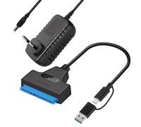Cable de datos SATA a USB Adaptador para Disco Duro USB 3.0 a SATA con Alimentador AVO 5Gbps Cable SATA Compatible Discos Externos Internos SSD/HDD 2,5 pulgadas para Windows Mac Linux Backup