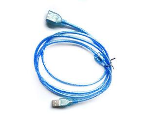 Cable de datos USB 2.0 transparente de 1,5 m, cable de cobre puro con anillo magnético, USB macho a USB hembra para ordenador, cable de extensión USB Stick ratón y teclado