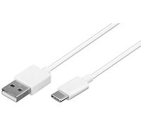 Cable de datos USB-C tipo C USB 3.1 SuperSpeed (1 metro) en blanco, compatible con Gigaset GX6 Pro