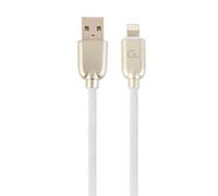 Cable de datos y carga gembird 8 pines de caucho premium, 2m, blanco