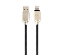CABLE DE DATOS Y CARGA GEMBIRD 8 PINES DE CAUCHO PREMIUM, 2M, NEGRO (CC-USB2R-AMLM-2M)