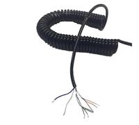 Cable de de par trenzado blindado de 4 núcleos Spring Wire - Cable de alimentación telescópico de 0,5 mm2 con resistencia a altas temperaturas(Stretch 8meter)