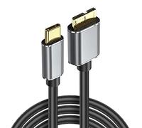 Cable de disco duro USB C, cable adaptador tipo C a micro B, cable de datos USB 3.0 para SSD externo HDD WD Element, Toshiba Canvio, Seagate Expansion/Backup Plus, Galaxy S8/S9/S10, etc (1 m)