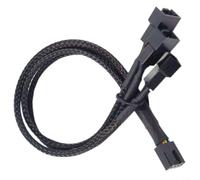 Cable de distribución de ventilador PWM de 4 pines de 26 cm, 1 a 1/2/3/4 canales, cable alargador para ventilador de PC, con diseño de piel de serpiente para conexión de placa base (1 en 3)