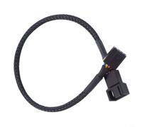 Cable de distribución de ventilador PWM de 4 pines de 26 cm, 1 a 1/2/3/4 canales, cable alargador para ventilador de PC, con diseño de piel de serpiente para conexión de placa base (1 en 1)