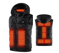 Chaleco calefactable, chaleco térmico USB para hombre y mujer, chaqueta calentable fácil de lavar, con 3 niveles de ajuste de calor para exteriores, senderismo, caza, motocicleta, camping, M negro,