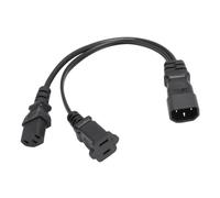 Cable de Enchufe de Alimentación de Y Divisor, Macho a Mujer 11.8in IEC320 C14 a IEC320 C13 1-15R Cable PVC Cover Watre Waterpo para Cámara Digital para Lámpara de Escritorio
