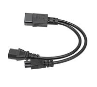 Cable de Enchufe de Alimentación Divisor C14 a C13 + C5 Y, Cable Adaptador Divisor Hembra IEC320 C14 Macho a C13 + C5, Cable Adaptador Divisor Y de 32cm