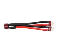 Cable de enchufe estilo T de 2 piezas, conector de cable 14 AWG de 1 hembra a 2 macho a Deans con cable de silicona de 12 AWG y 10 cm para conexión de batería RC Lipo