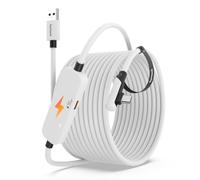 Cable de enlace Syntech con función de carga, 6 m, compatible con accesorios Oculus/Meta Quest 3/3S, cable de enlace Quest2/Pro para PC/SteamVR con puerto de carga avanzado, cable de carga USB 3.0 A a