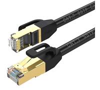 Cable de Ethernet Cat 7, cable de red chapado en oro, de alta velocidad de 10 Gbps, con conector RJ45 para módem, router, panel de conexión, ordenador, portátil y caja de televisión digital negro 8M