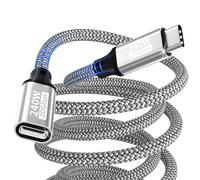 Cable de extensión 1,5m,240W/20Gbps/5K@60 Hz. Extensor USB-C 3.2,4K@144Hz.Cable de extensión de vídeo tipo C,macho a hembra,compatible con iPhone 17/16/15/MacBook Pro/iPad Pro/XPS/Galaxy S24/Laptop