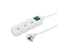Cable de extensión 3 enchufes, 3m blanco, con interruptor 35330