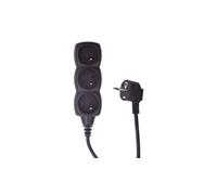 Cable de extensión 3 enchufes con/u 5m/H05VV-F 3G1/negro PC0315