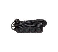 Cable de extensión 4 enchufes con/u 5m/H05VV-F 3G1/negro PC0415