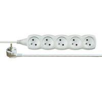 Cable de extensión 5 enchufes con/u 3m/H05VV-F 3G1/blanco P0513