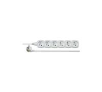 Cable de extensión 6 enchufes con/u 3m/H05VV-F 3G1/blanco P0613