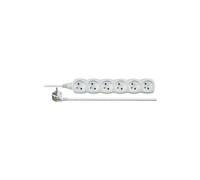 Cable de extensión 6 enchufes con/u 5m/H05VV-F 3G1/blanco P0615