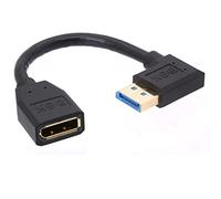 Cable de extensión 8K DP macho a DP hembra 1.4, (8K/60Hz, 4k/144Hz), puerto de visualización corto macho a hembra DP 1.4, puerto de visualización 32.4Gbps para PC, portátil 15cm (izquierda)