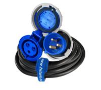 Cable de extensión CEE 32A 3 pines IP67 3x4mm goma H07RN-F 1-50m