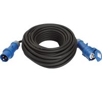 as Schwabe TechnikProdukte Cable de extensión CEE para caravana - 3 polos, 230 V /16 A - Enchufe CEE y acoplamiento CEE - IP44 con tapa protectora - Cable de extensión de 10 m - Negro