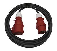 Cable de extensión CEE de 5 Pines macho/20 m/5 x 16 A/400 V/3 Fases/2,5 mm/IP44/negro