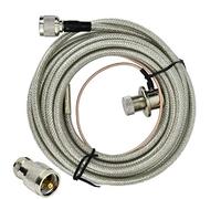 Cable de extensión coaxial premium, cable de extensión coaxial de video con conector macho-hembra, cable RF con conector N chapado en oro para antena de TV y receptor de satélite, (Con adaptador)