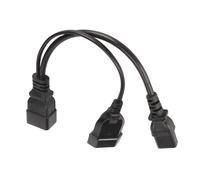 Cable de extensión con divisor en Y IEC320C14 macho a 2X C13 hembra con revestimiento de PVC y enchufe reforzado para equipos de oficina, hogar y