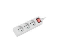 Lanberg 1.5M White LANTERGE Curve 3X 230V PL with Circuit Breaker, Full Copper