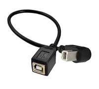 Cable de extensión corto USB 2.0 B hembra a tipo B macho de 90 grados en ángulo recto para impresora escáner HDD móvil (abajo)
