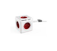 Cable de extensión - CUBENEST - Powercube Extended - 5 tomas - 1,5 m - blanco/rojo