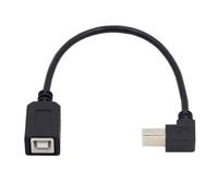 Cable de extensión CY USB 2.0B tipo macho a hembra, en ángulo de 90 grados, 20 cm, para impresora, escáner y disco.