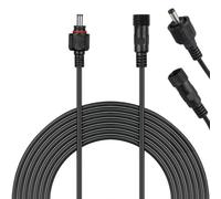 Cable de Extensión Dc 12v 24v para Monitor, 4,9m, Negro | 2,1 MM X 5,5mm, Cobre y Silicona, Reemplazo para Cable Viejo, Lámpara Solar y Bomba de Agua