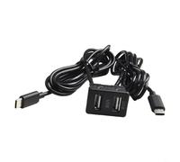 Cable de extensión de 145 cm para interfaz de panel USB de coche, adaptador de doble puerto adecuado para instalación de montaje en tablero
