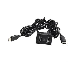 Cable de extensión de 145 cm para interfaz de panel USB de coche, adaptador de doble puerto adecuado para instalación de montaje en tablero