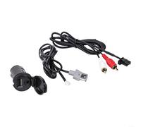Cable de extensión de 150 cm para coche AUX y base de enchufe de audio USB para adaptador de montaje en tablero compatible con modelo para enchufe de 4 pines 207 y Plus
