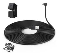 Cable de extensión de 60 pies para cámara WYZE Cam Pan V3 para exteriores, cable de alimentación plano en forma de L, color negro