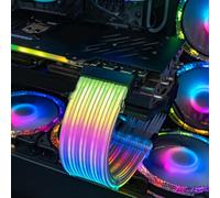 Cable de Extensión de Alimentación ATX RGB de 24 Pines, Compatible con 5V, 3 Pines, Sincronizado, 18AWG, ARGB, PSU, para Conector de Placa Base E ATX