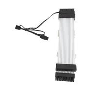 Cable de Extensión de Alimentación ATX RGB de 24 Pines Compatible con Cable de Fuente de Alimentación ARGB de 18 AWG Sincronizado de 5 V y 3 Pines para Conector de Placa Base E