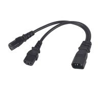 Cable de extensión de alimentación con divisor en Y de doble salida IEC320C14 macho a 2X C13 hembra, resistente al calor, aislado con cubierta de